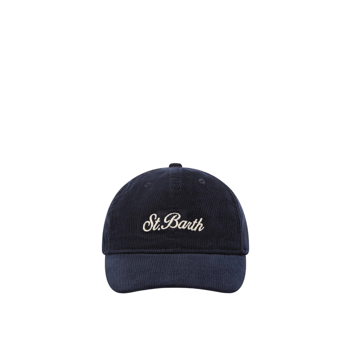 Cappello Baseball in velluto a coste con ricamo logo-BLU