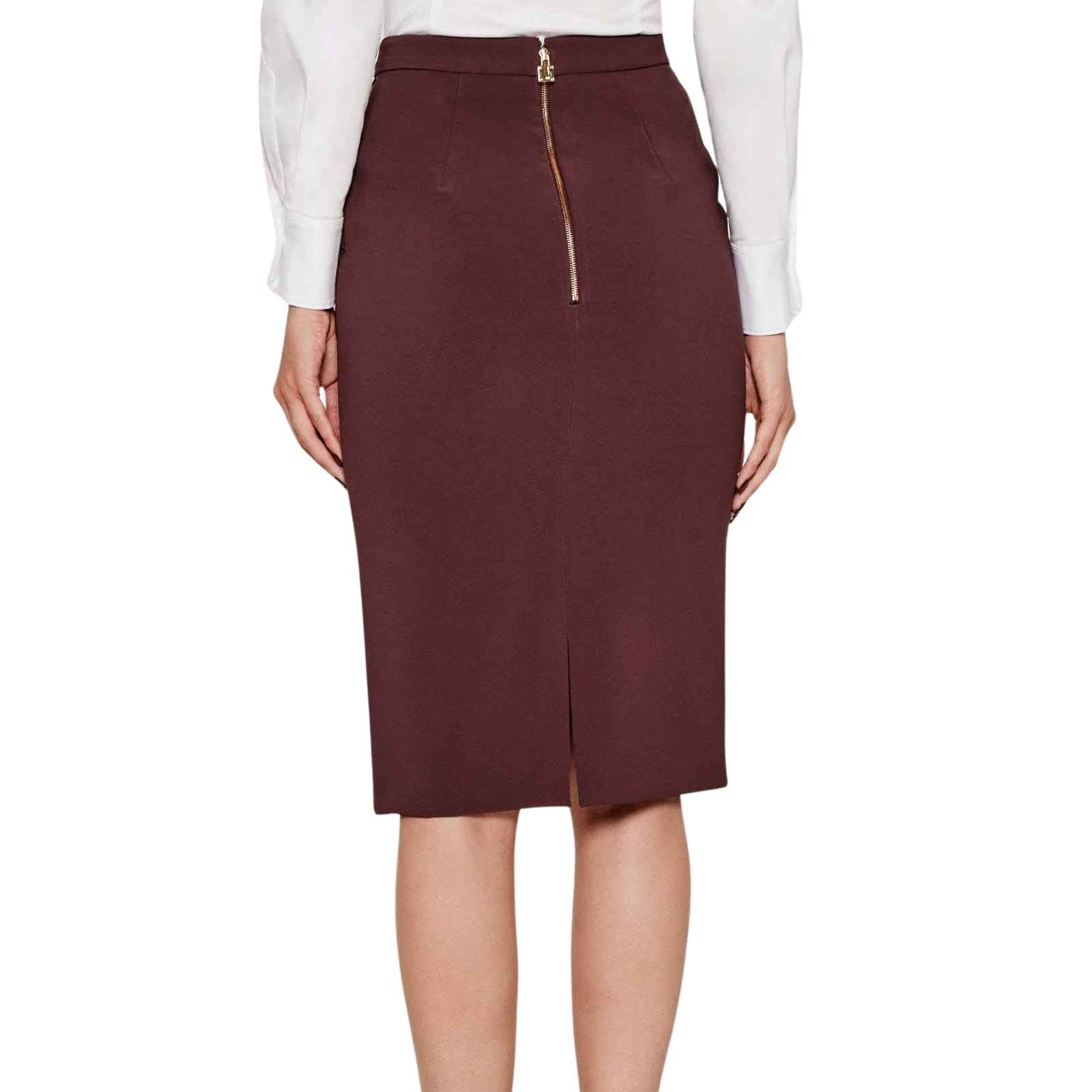 Gonna in crêpe con logo gioiello