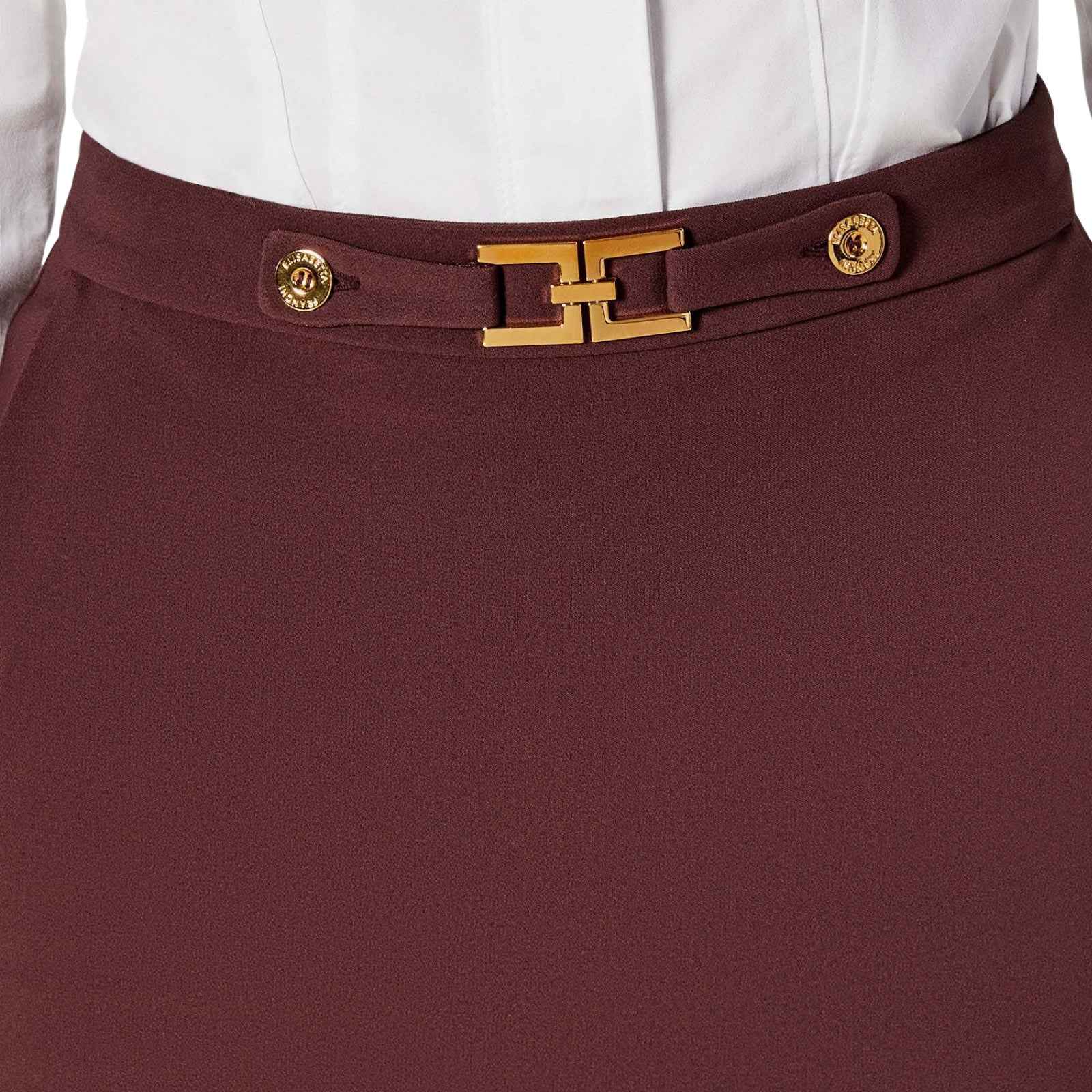 Gonna in crêpe con logo gioiello