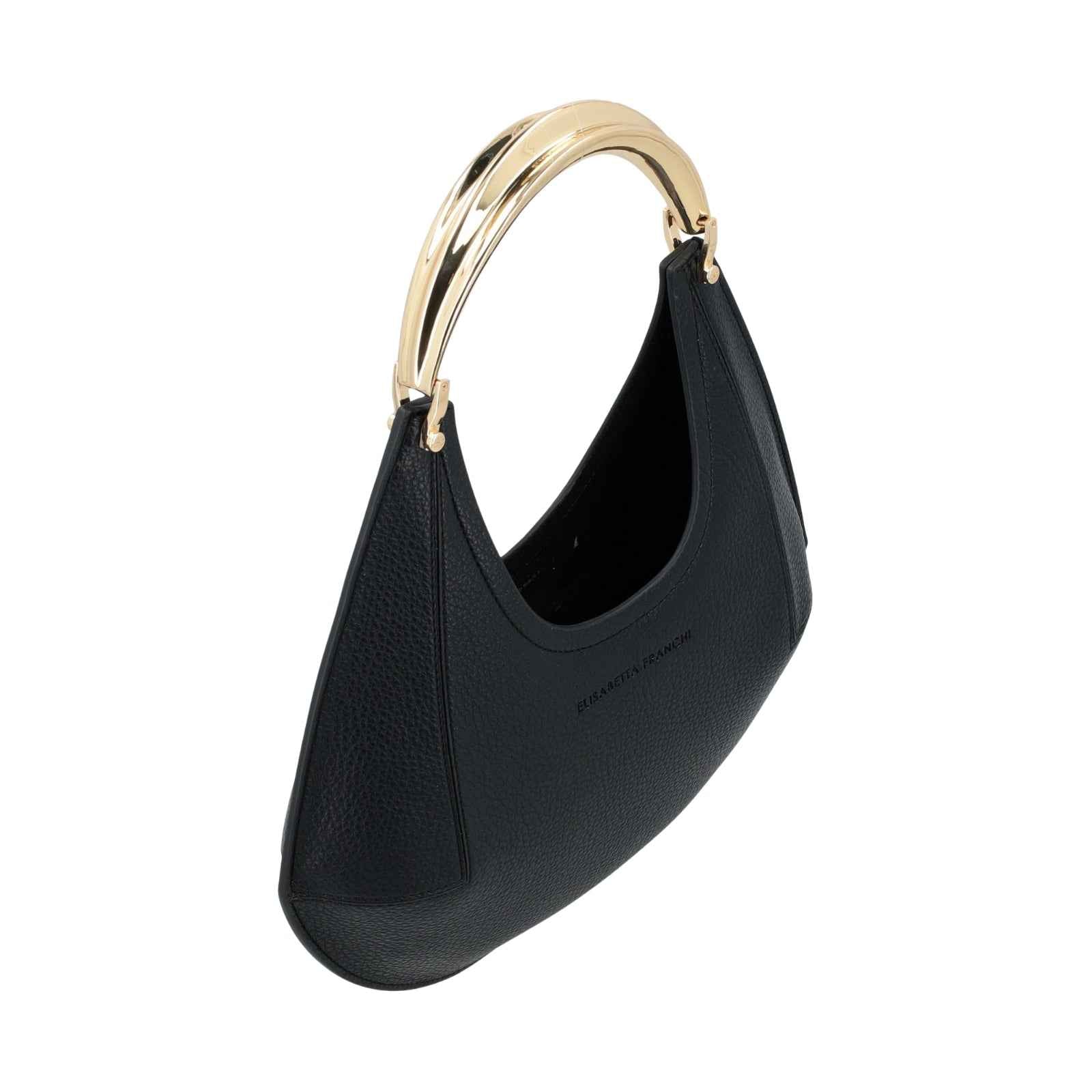 Borsa Hobo con manico in metallo dorato