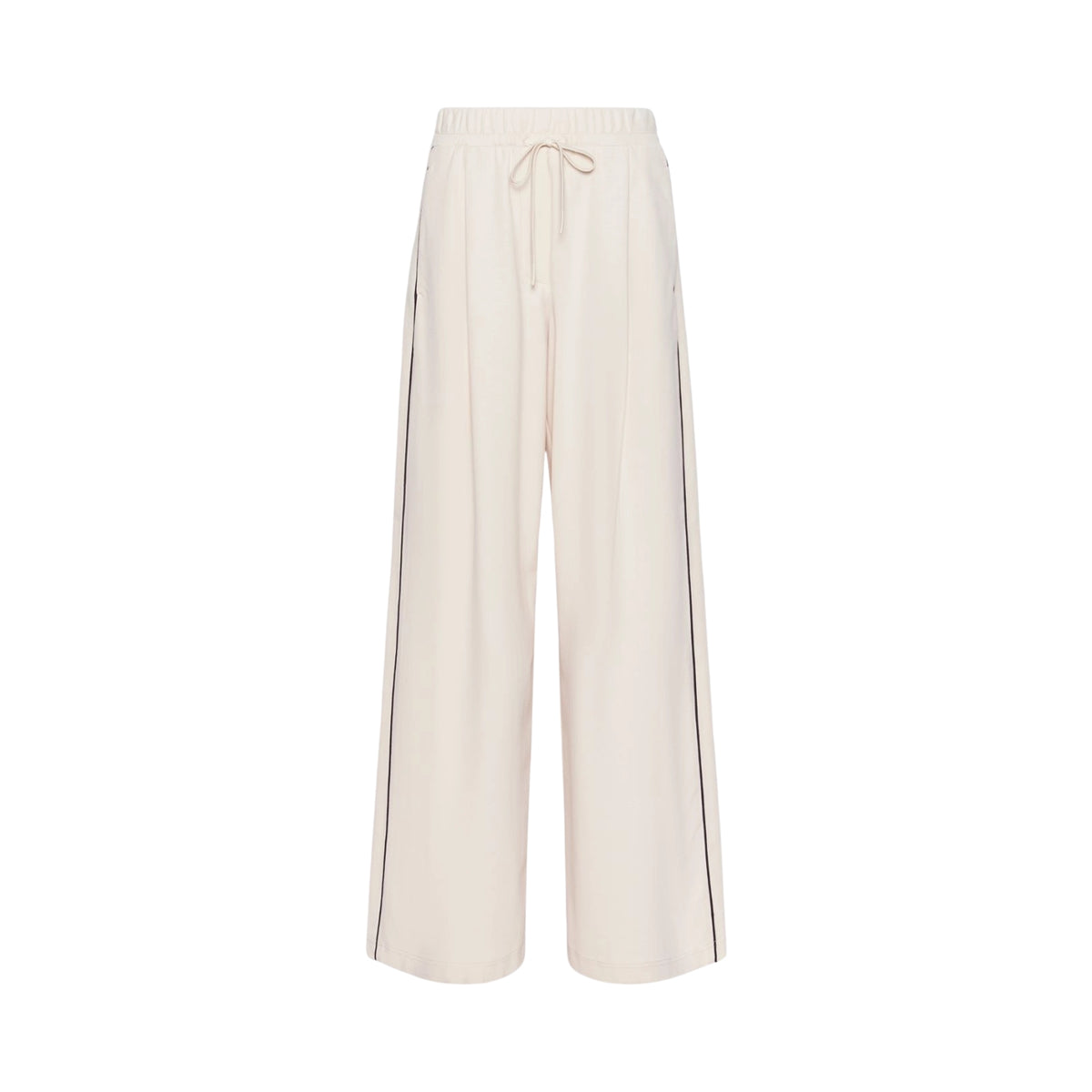 Pantalone wide leg in punto Milano - Panna