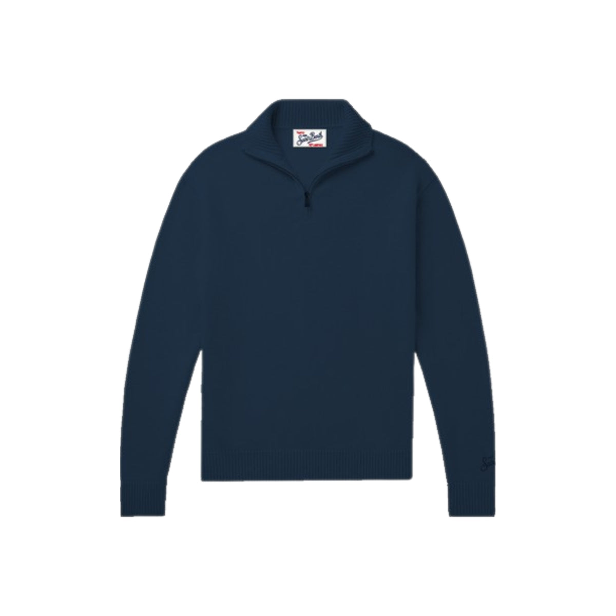 Maglione Jermyn con zip e colletto polo - Blu