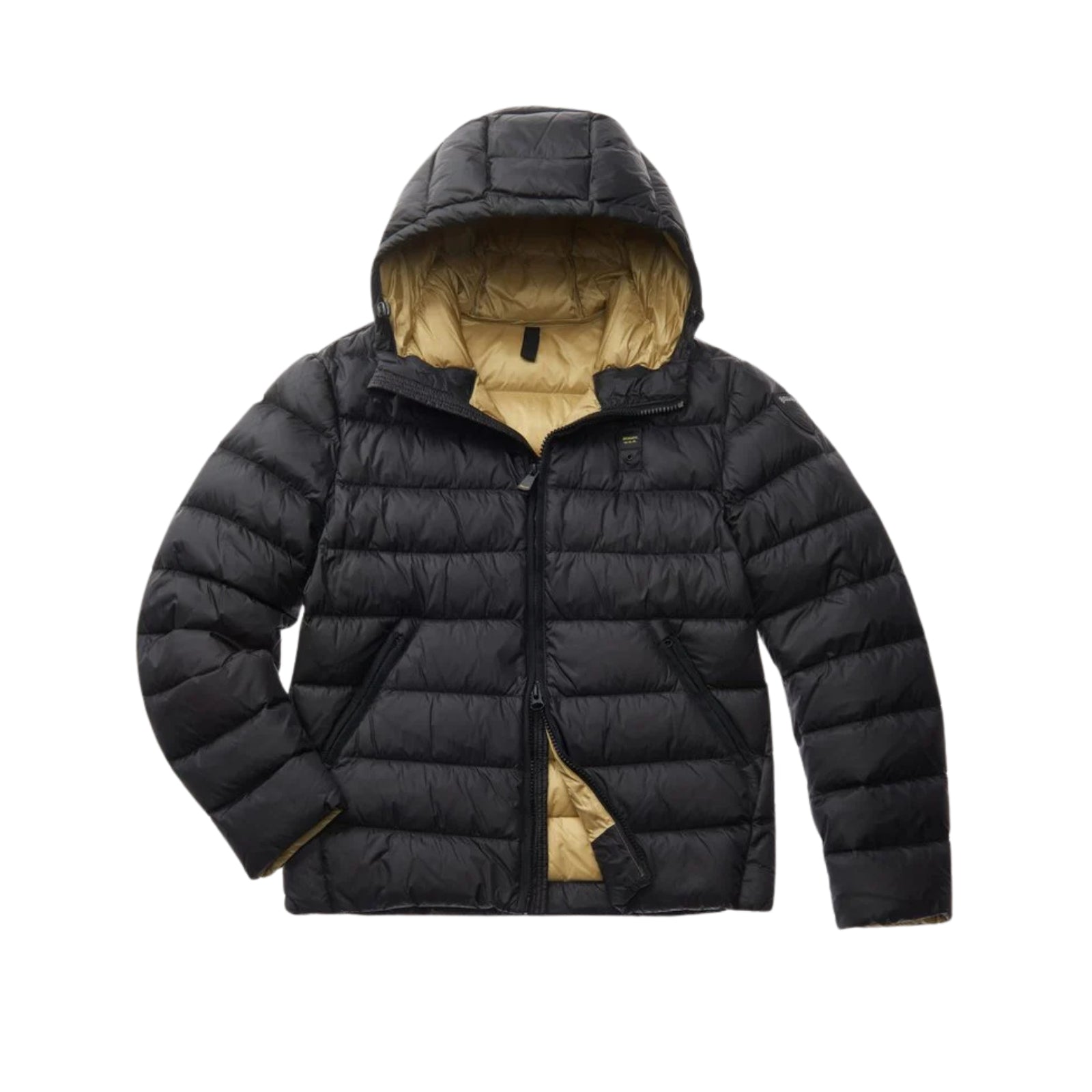 Piumino corto imbottito in piuma - NERO