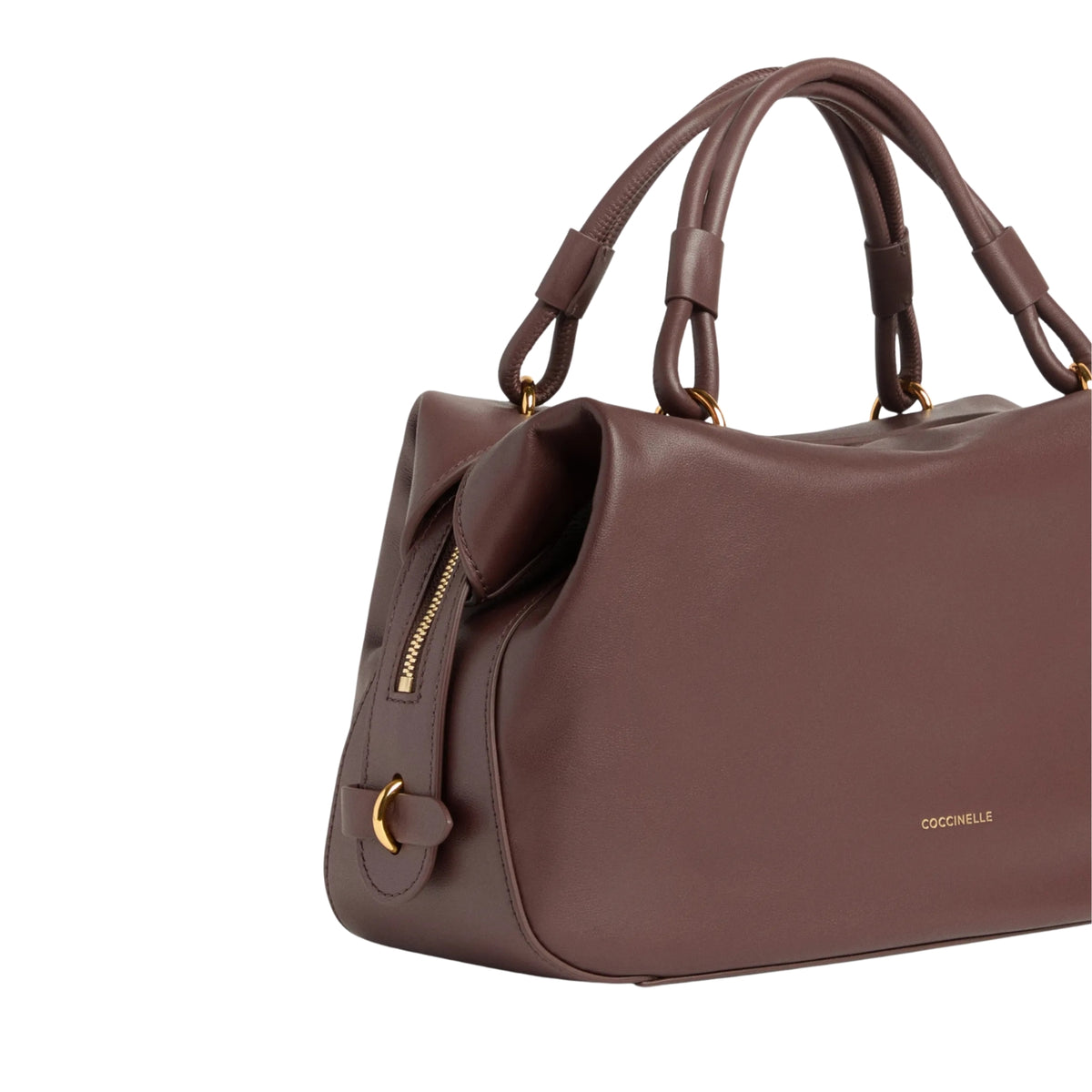 Borsa Lizzie con manici su ponticelli metallici - Berry