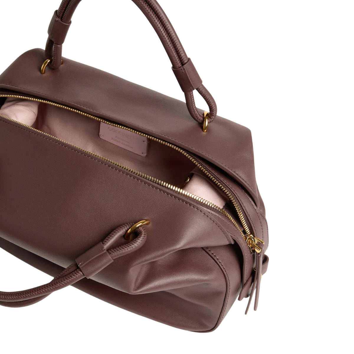 Borsa Lizzie con manici su ponticelli metallici - Berry