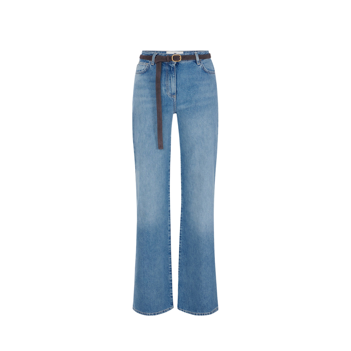 Jeans a palazzo con cintura in suede - Jeans