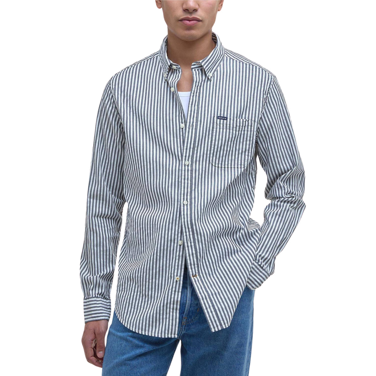 Camicia Cresswell in seersucker a righe - Blu