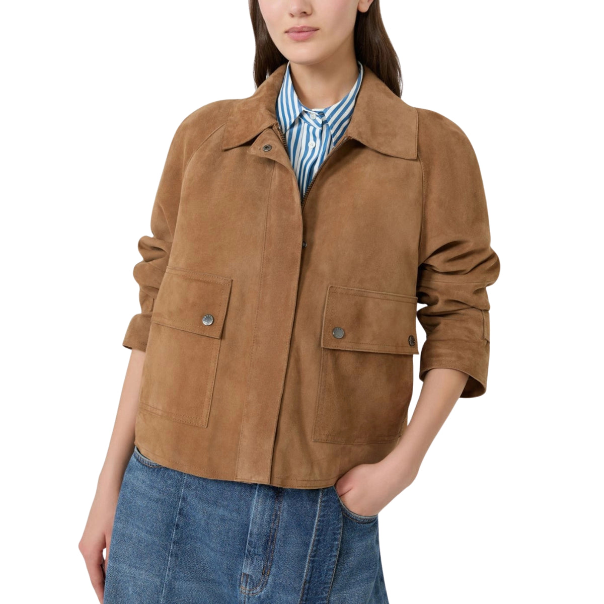 Giacca in suede - Nocciola