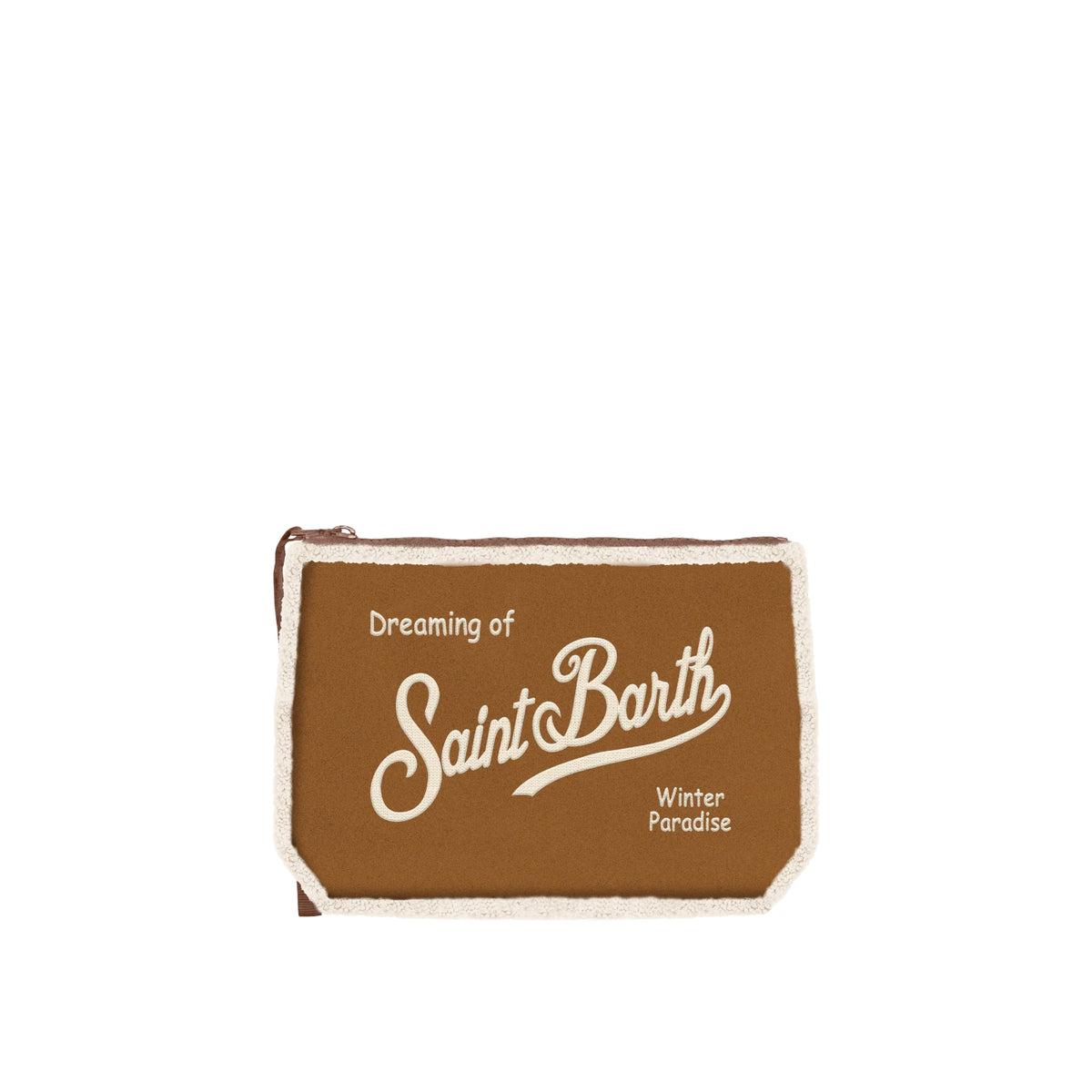 Pochette Aline effetto montone con ricamo logo