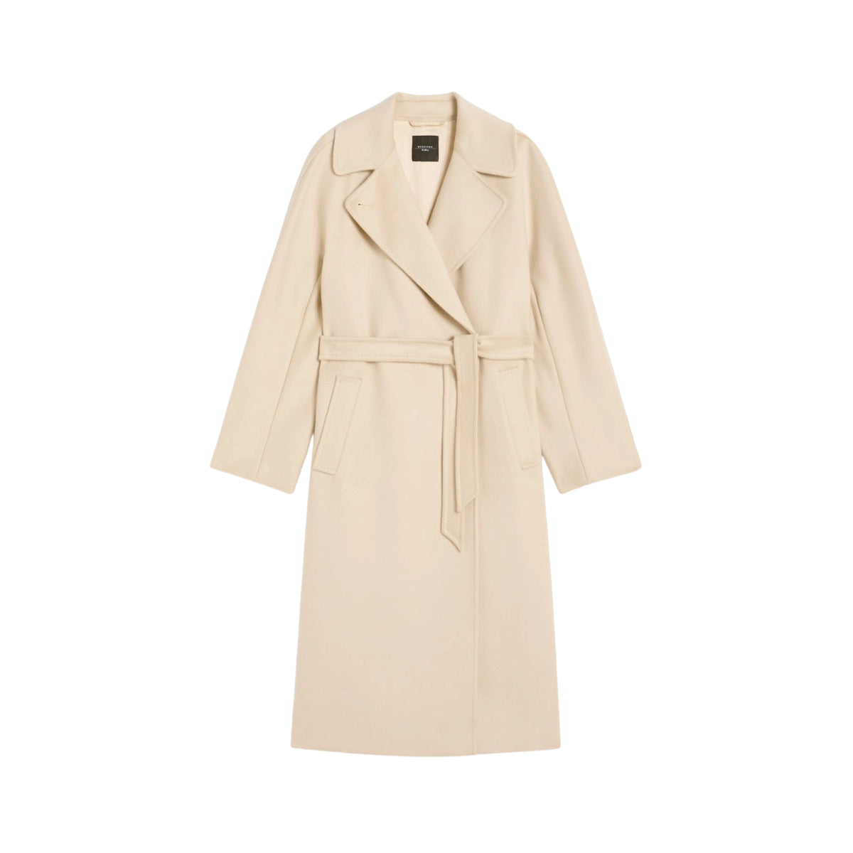Cappotto midi sartoriale con cintura - Avorio