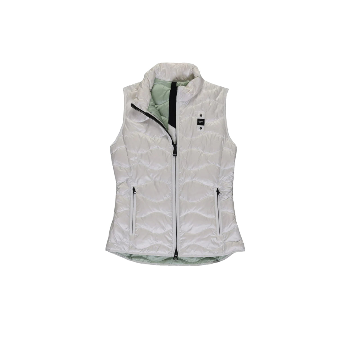 Gilet imbottito con impuntura a onde - Bianco