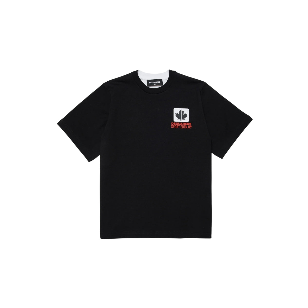 T-shirt slouch bicolore con grafica Leaf - Nero