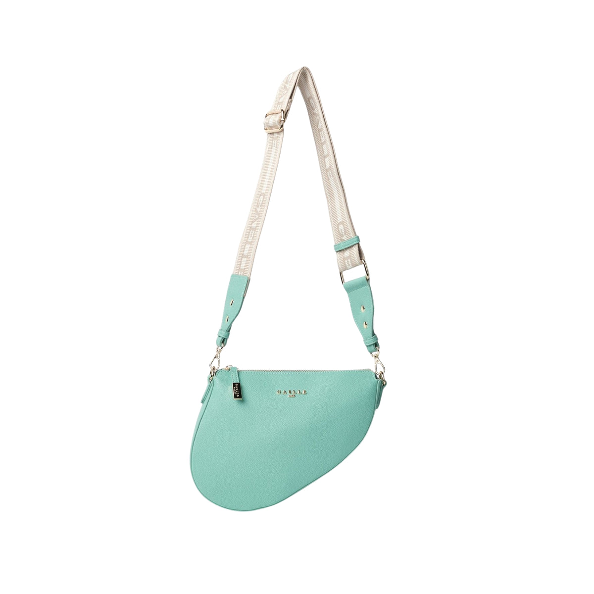 Borsa moon bag con tracolla jacquard - Verde