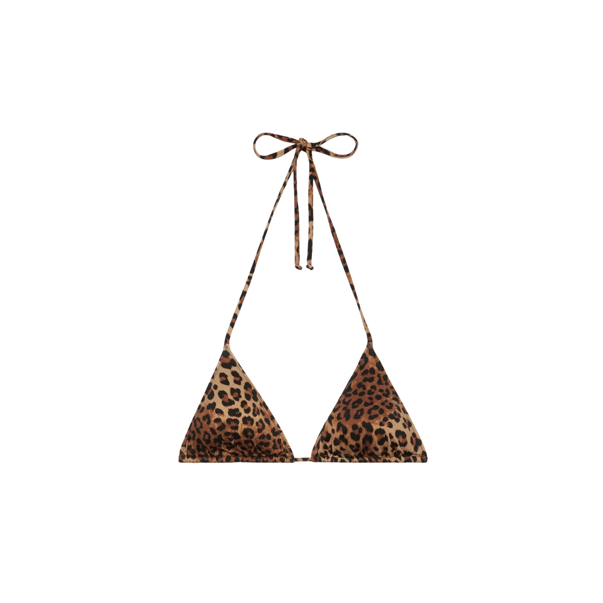 Top bikini triangolo scorrevole stampa animalier - Leopardato