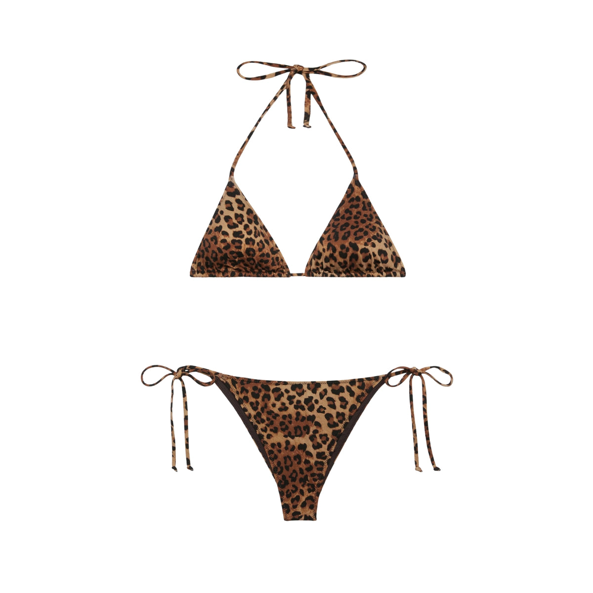 Top bikini triangolo scorrevole stampa animalier - Leopardato
