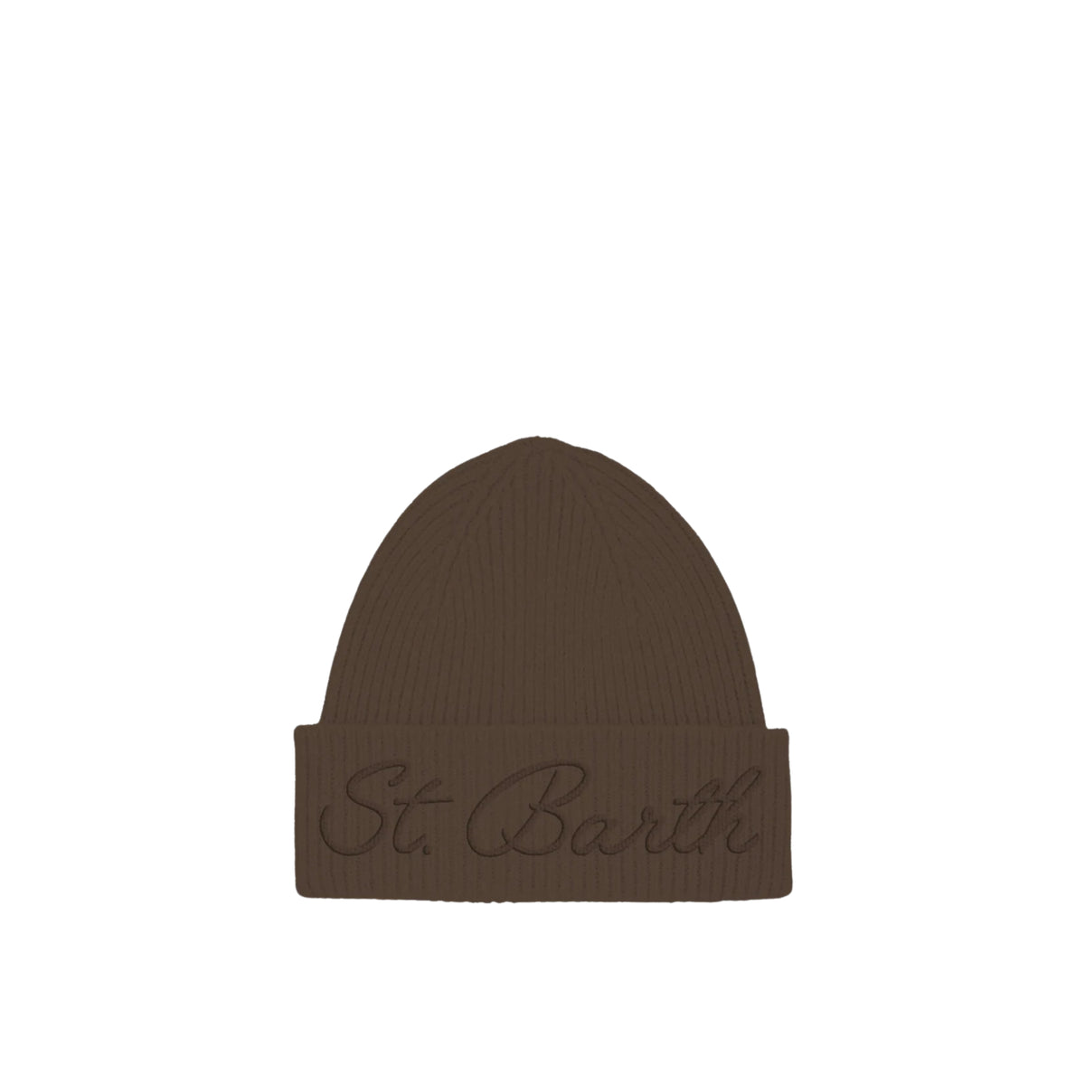 Berretto Moss Wool a costine- MARRONE