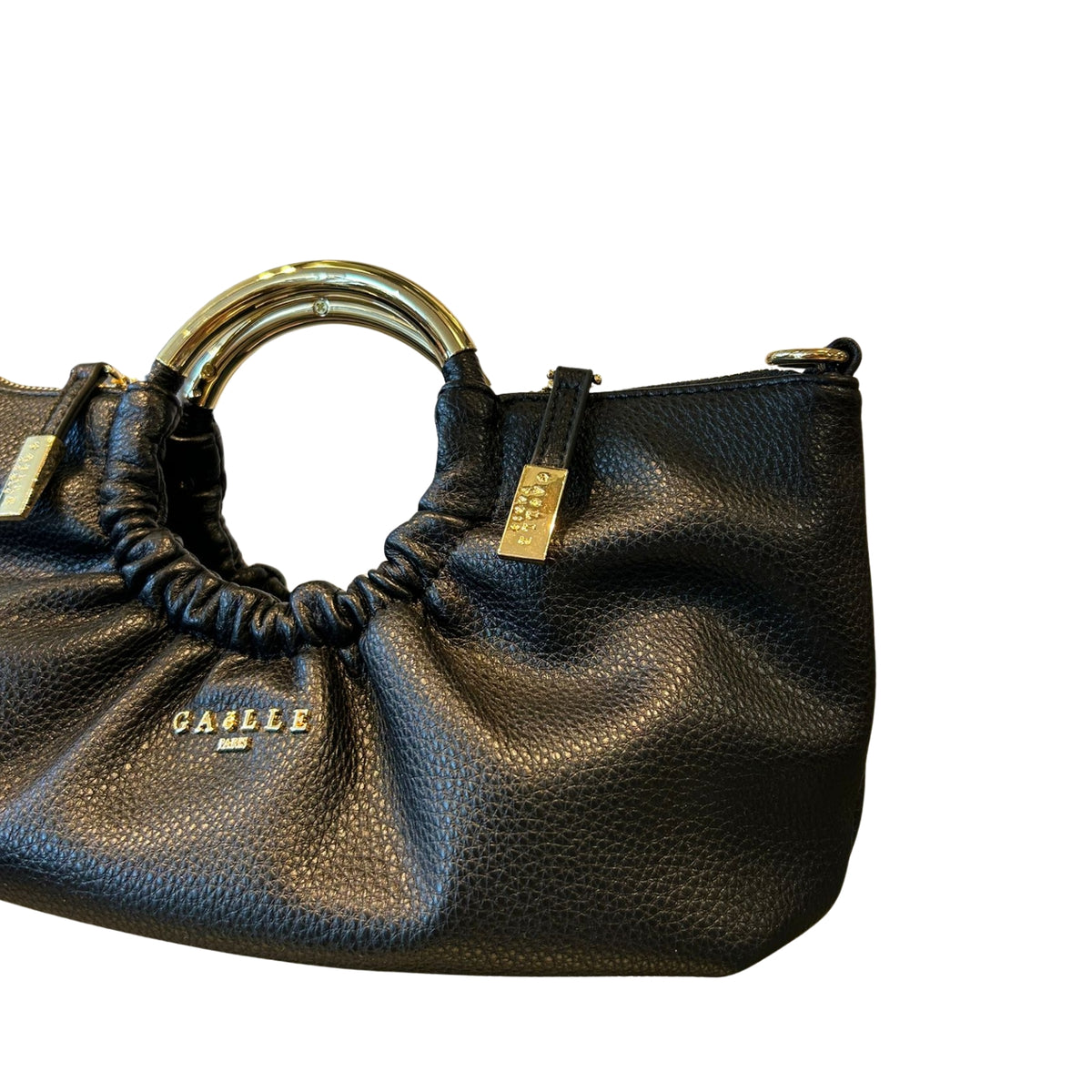Borsa Hobo con manico ad anello - Nero