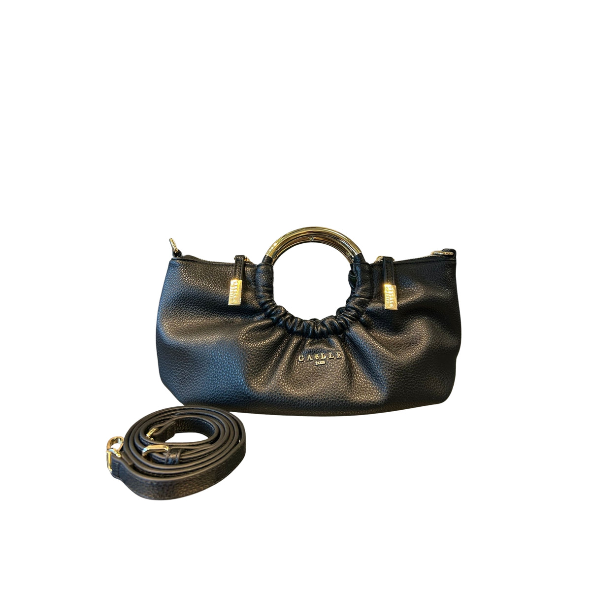 Borsa Hobo con manico ad anello - Nero