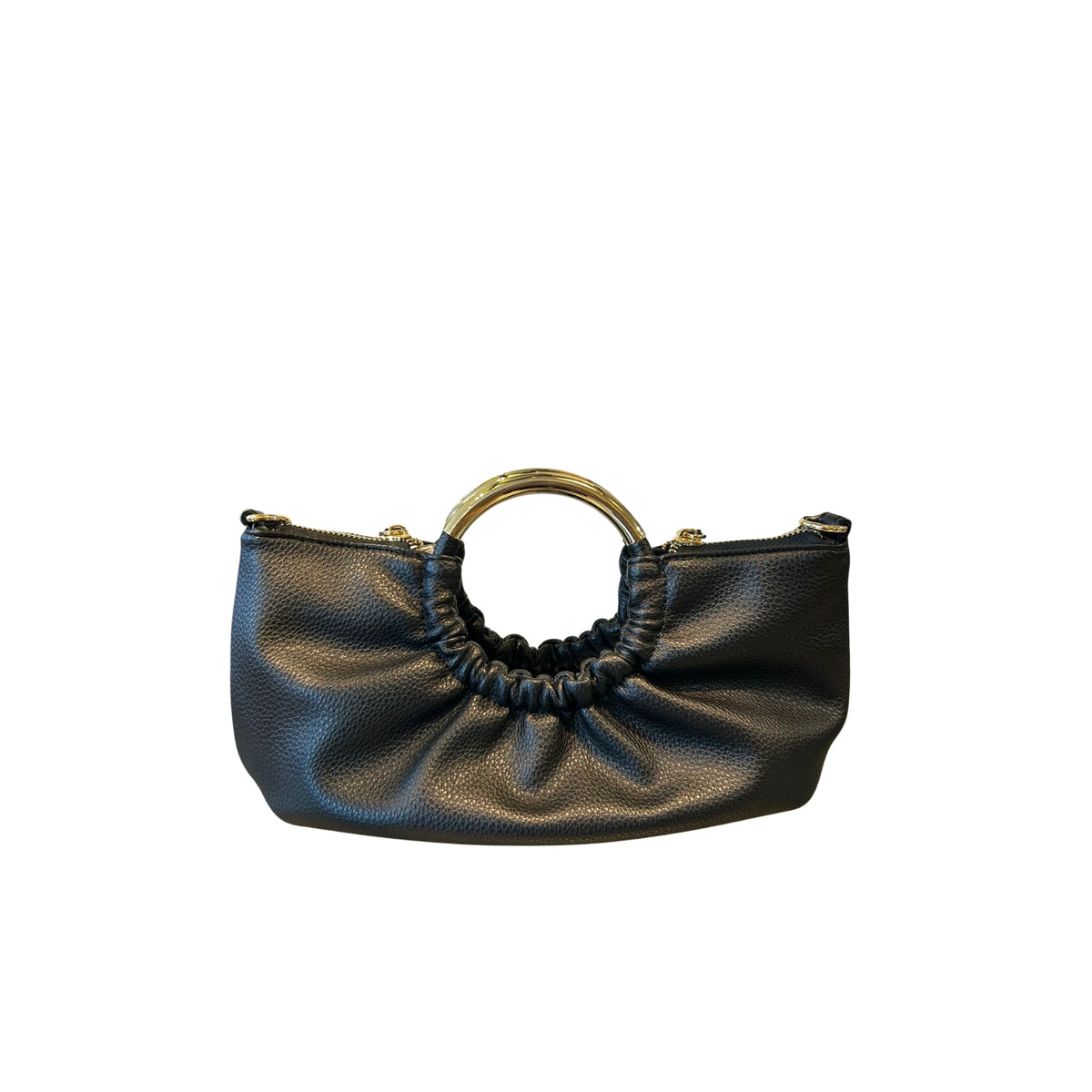 Borsa Hobo con manico ad anello - Nero