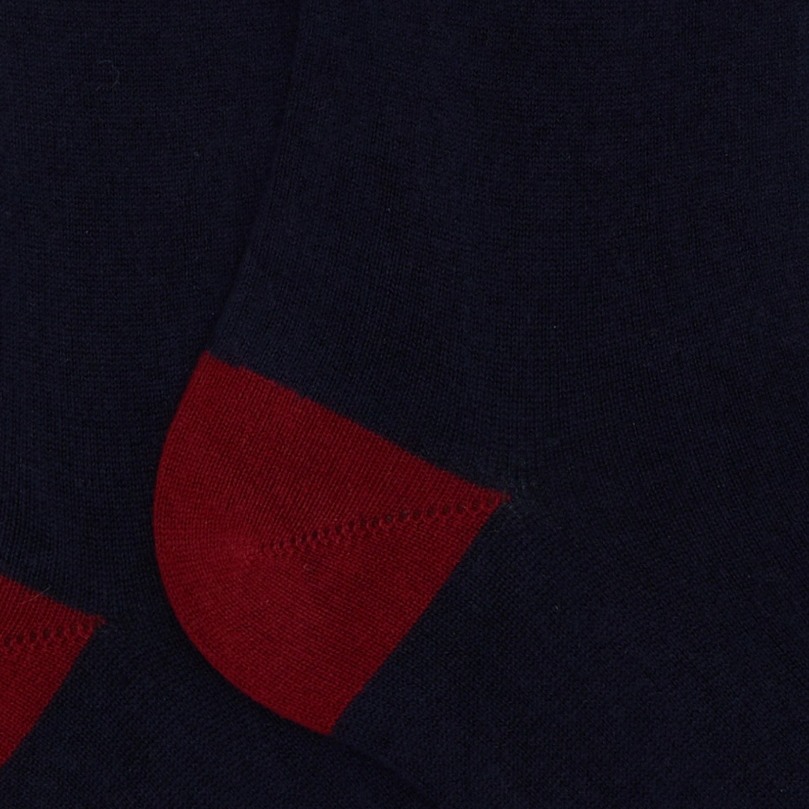 Calze lunghe cotone e cashmere tinta unita e contrasti - BLU