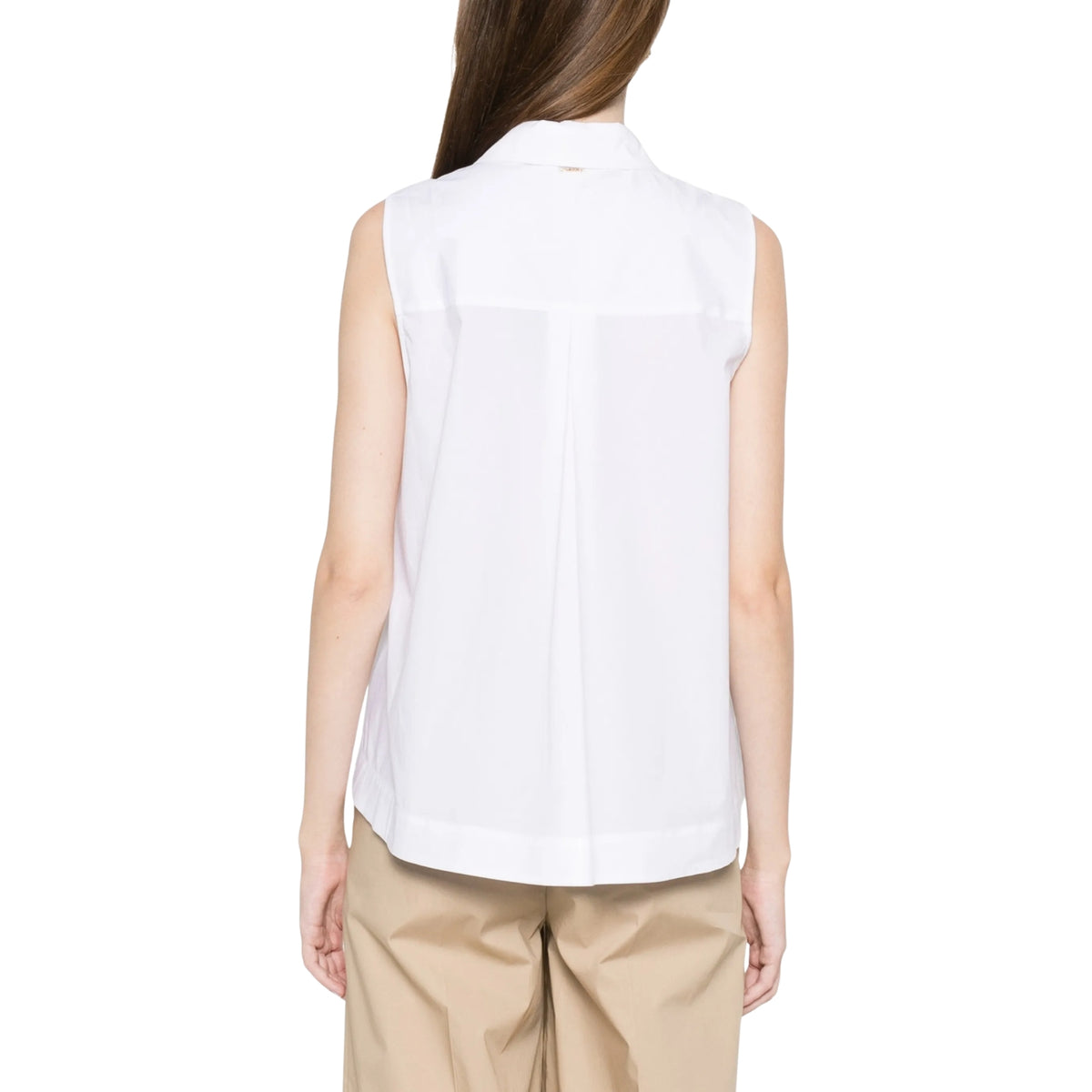Camicia in popeline con tasche applicate - Bianco