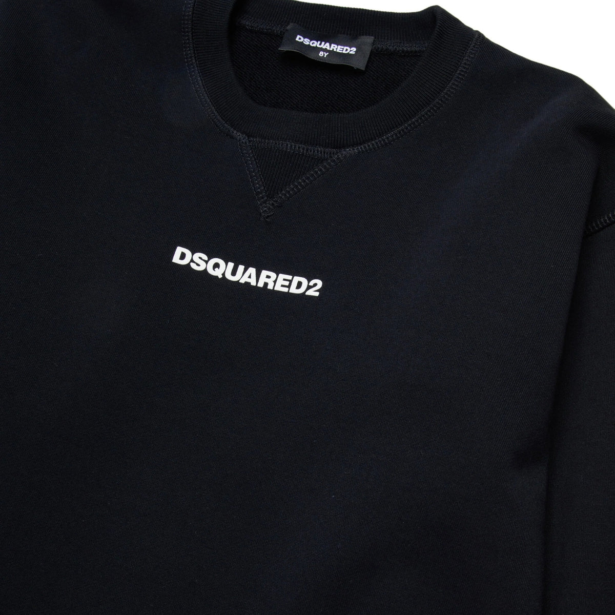 Felpa girocollo oversize con logo gommato - Nero