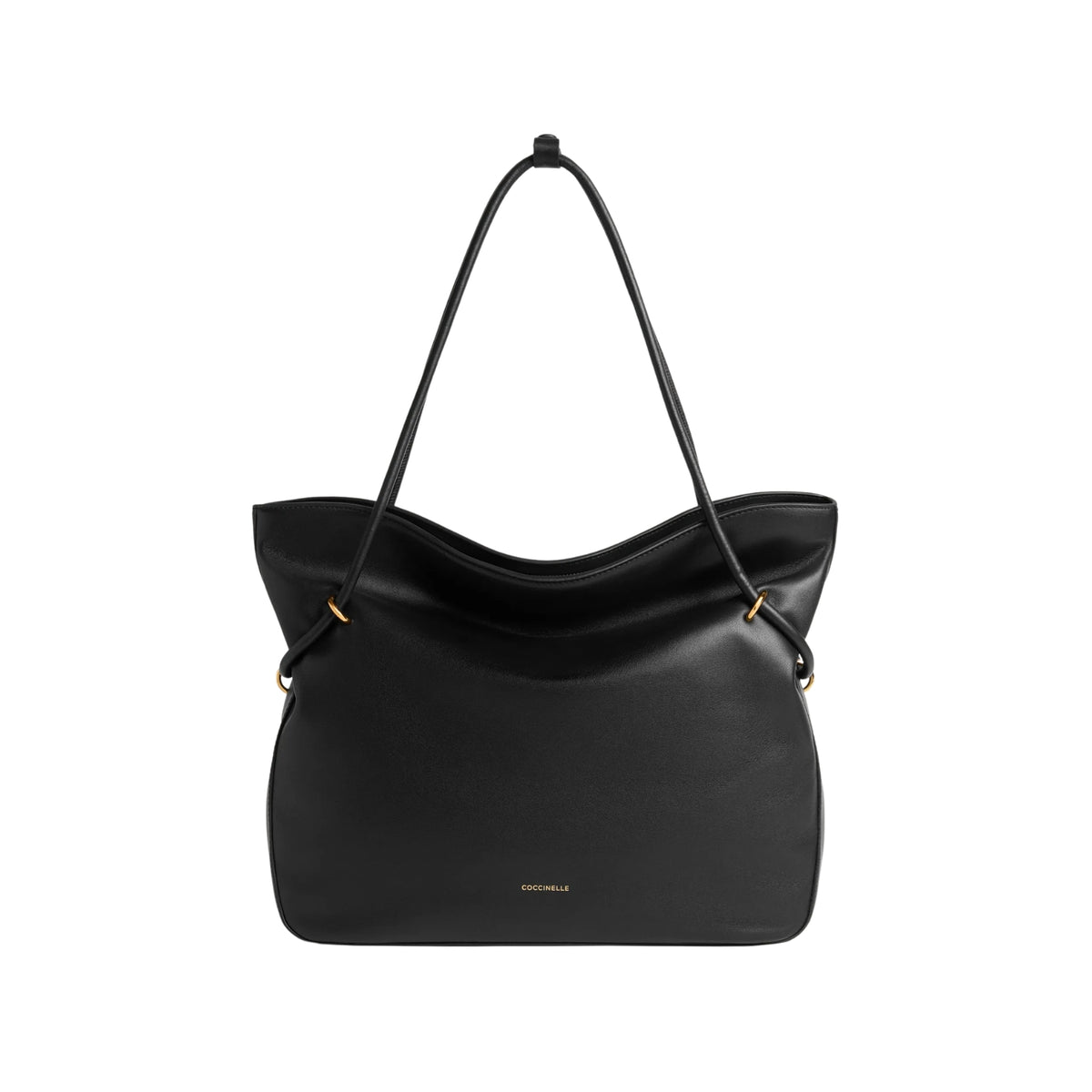 Borsa Lizzie con manici su ponticelli metallici - Nero