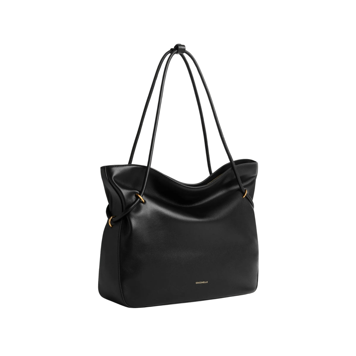 Borsa Lizzie con manici su ponticelli metallici - Nero