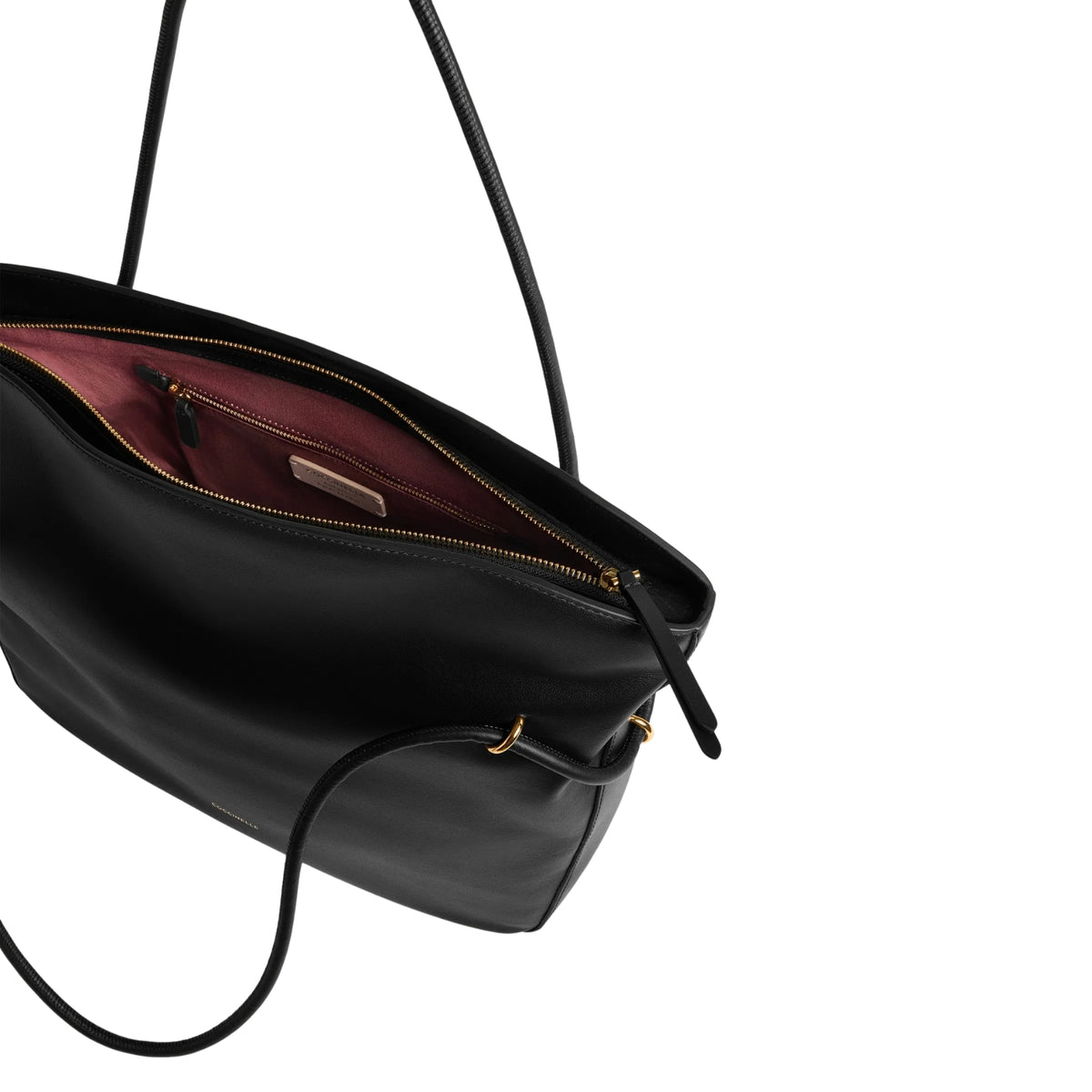 Borsa Lizzie con manici su ponticelli metallici - Nero