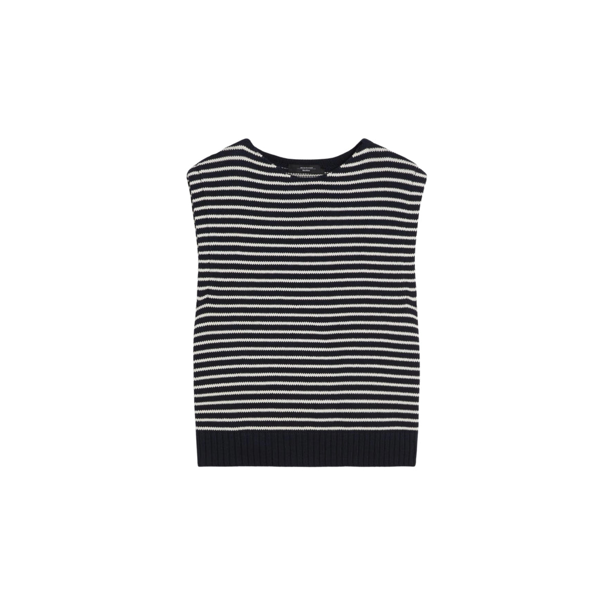 Gilet in filato rasato misto cotone - Nero