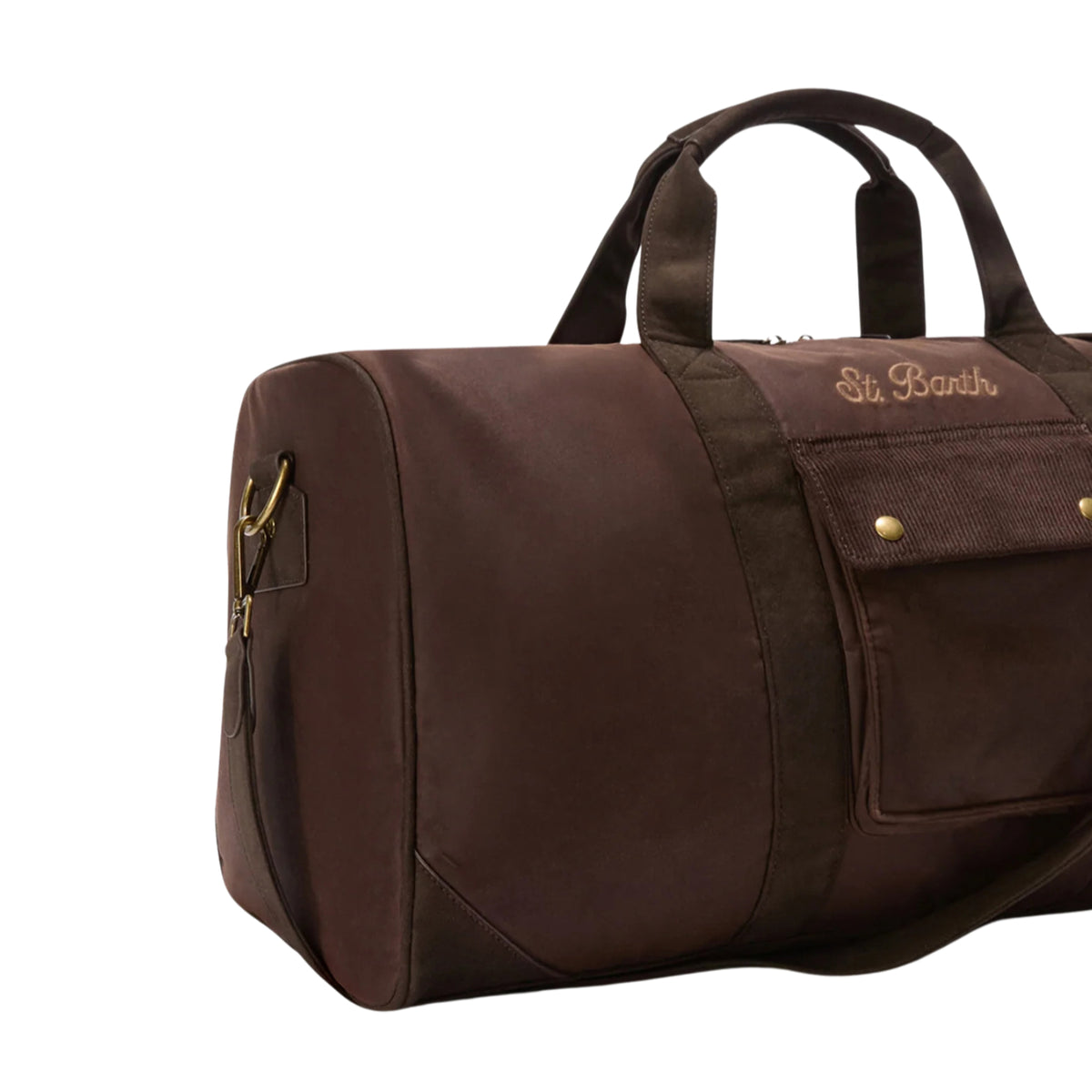 Borsone Jetleg in tessuto cerato con ricamo logo-MARRONE