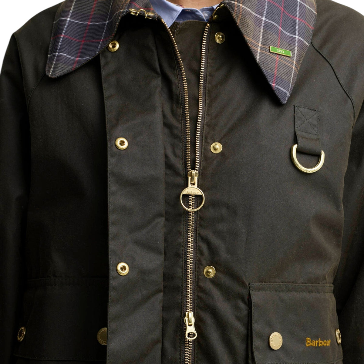 Giacca cerata Spey con colletto in tartan Icons