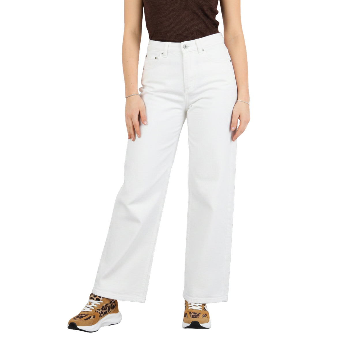 Jeans Selene a palazzo 5 tasche - Bianco