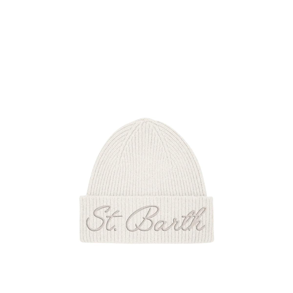 Berretto Moss Wool lilla a costine - BIANCO