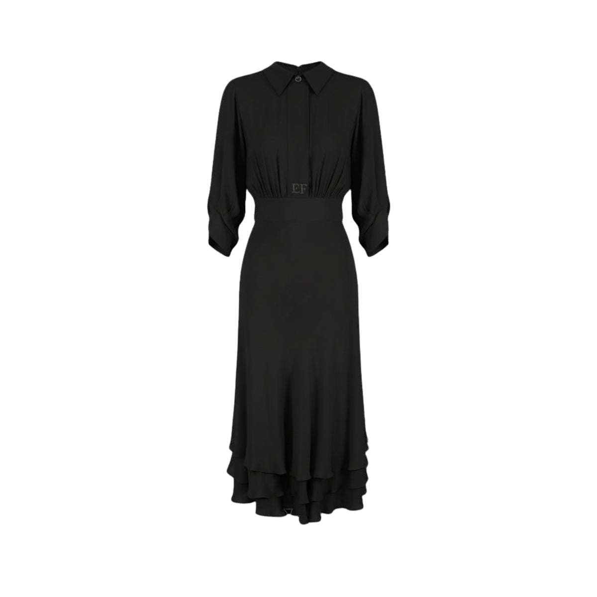 Abito in georgette di viscosa - Nero