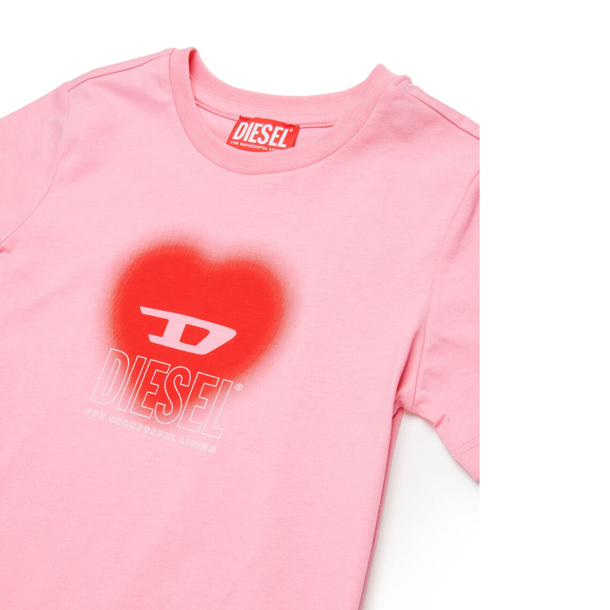 T-shirt ragazza stampa cuore e logo Biscotto - Rosa