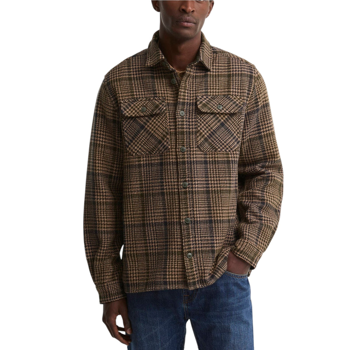 Camicia Millom dal taglio morbido con motivo pied-de-poule