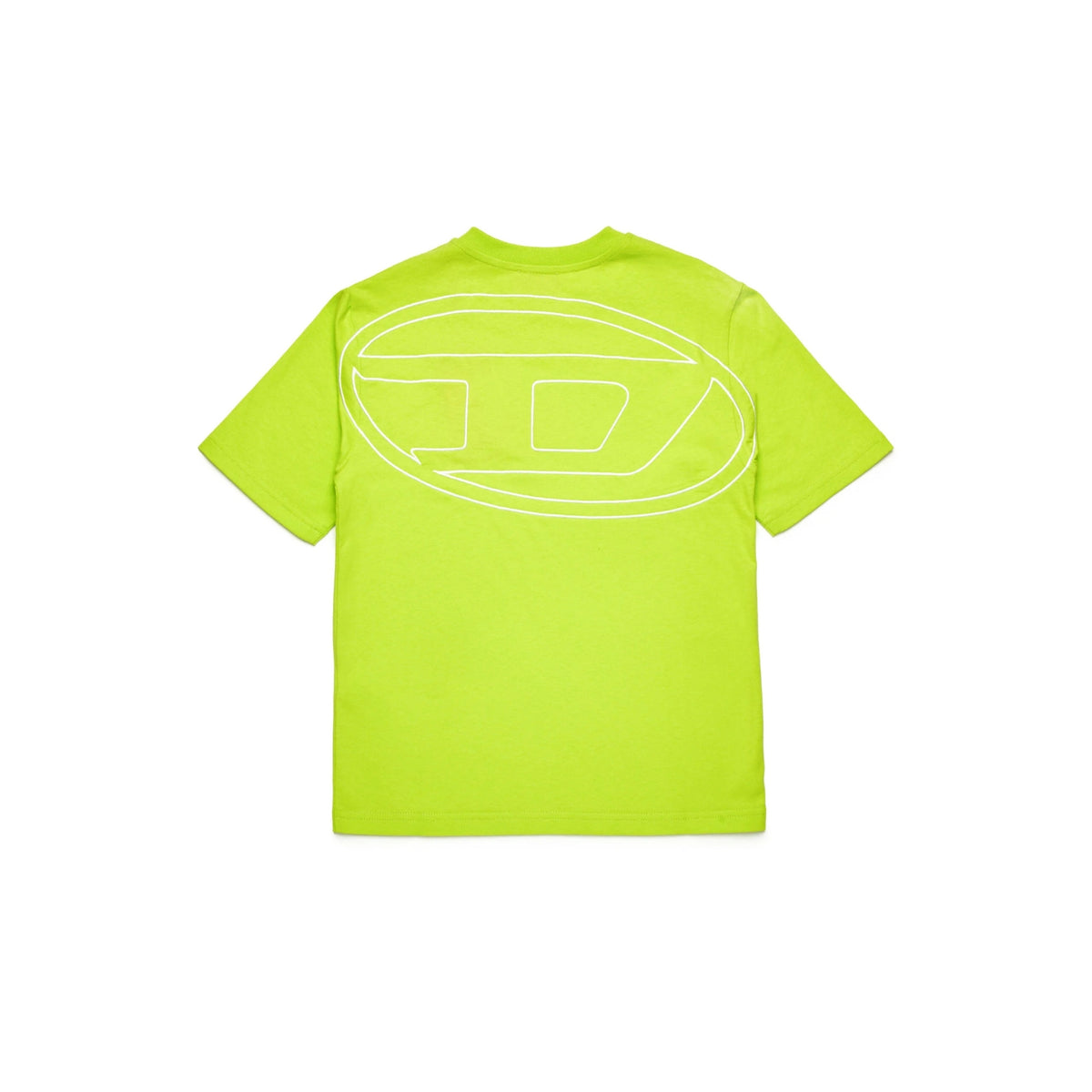 T-shirt Diesel in cotone pesante con logo ricamato - Lime