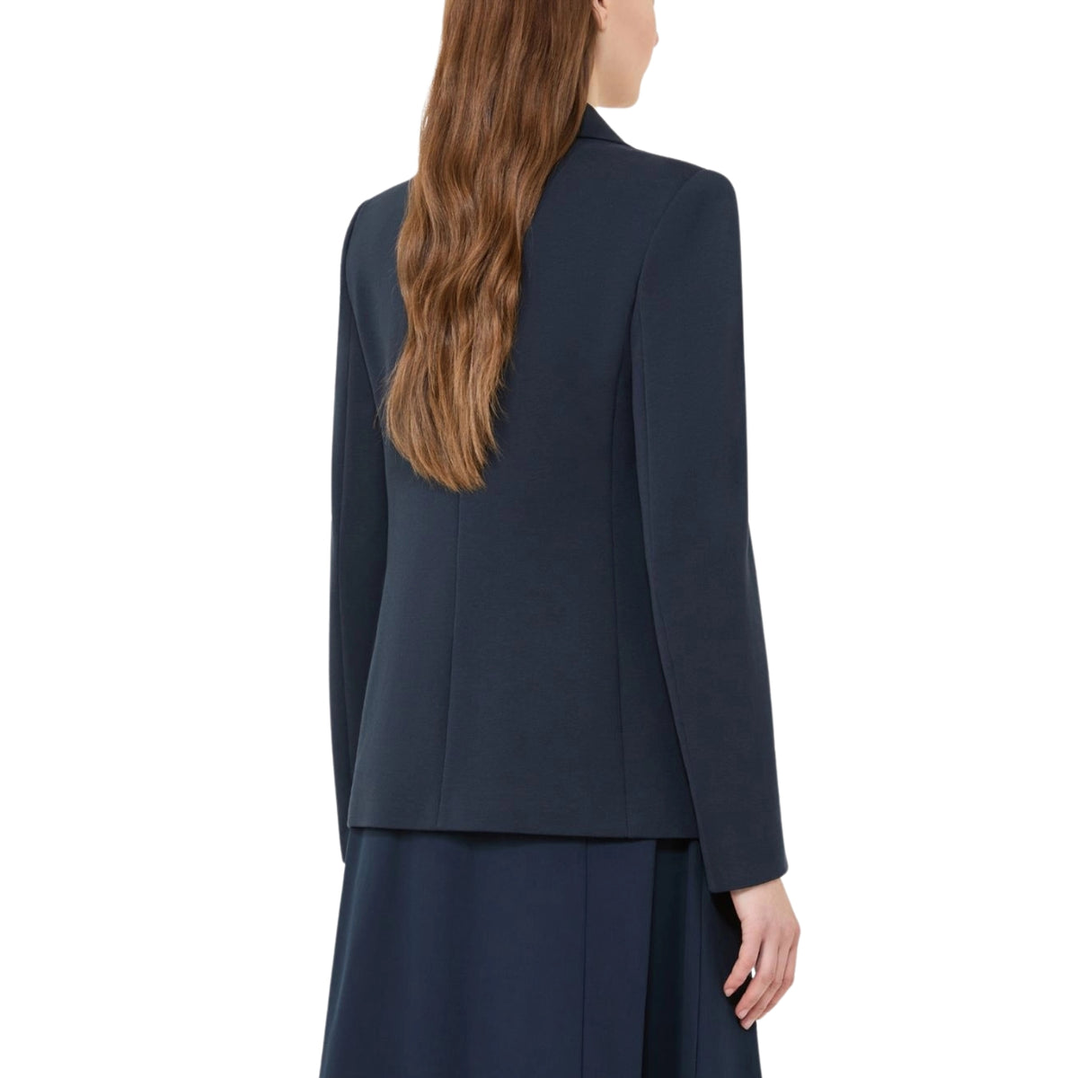 Blazer monopetto in jersey double di cotone - Blu