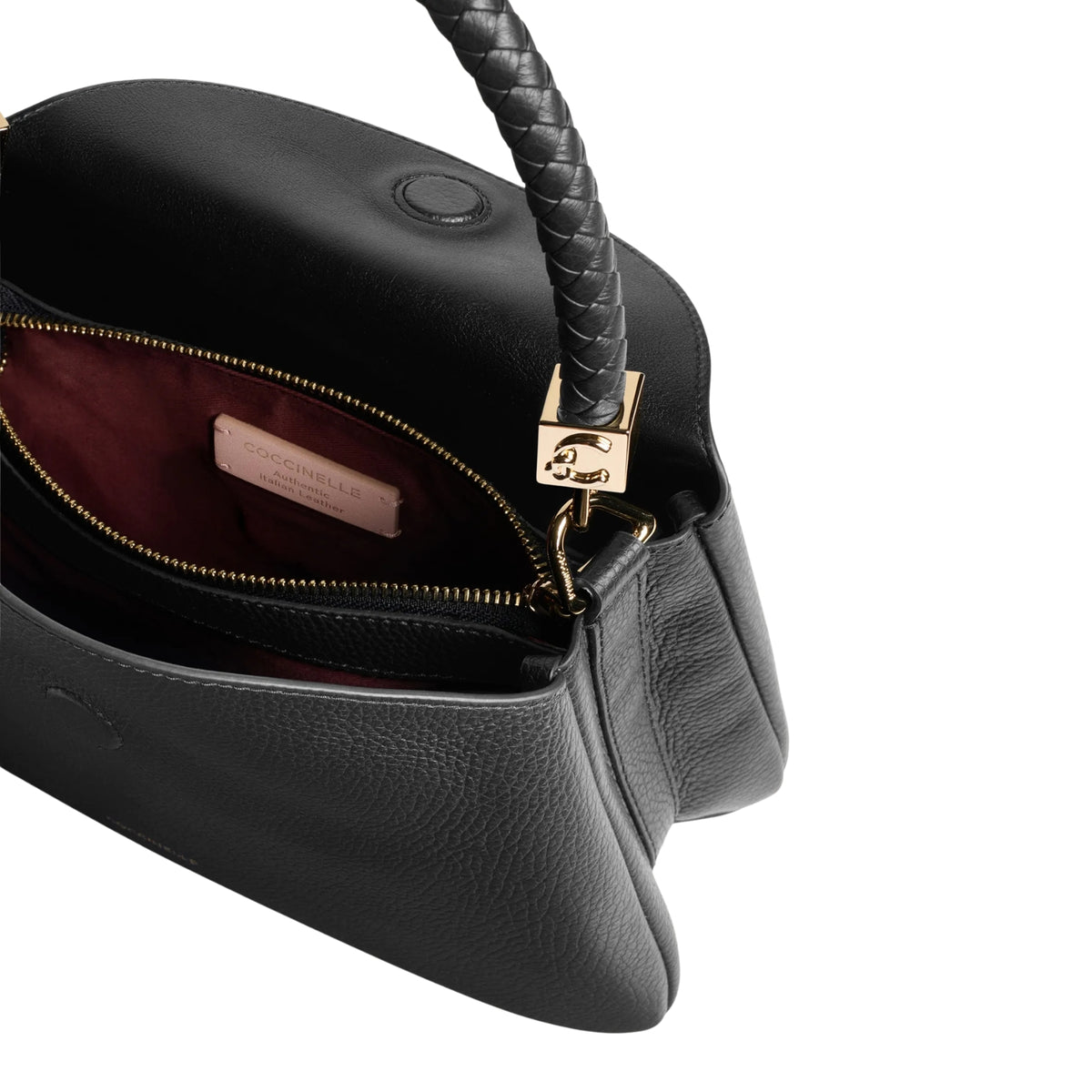 Borsa Tiggy con manico intrecciato removibile - Nero