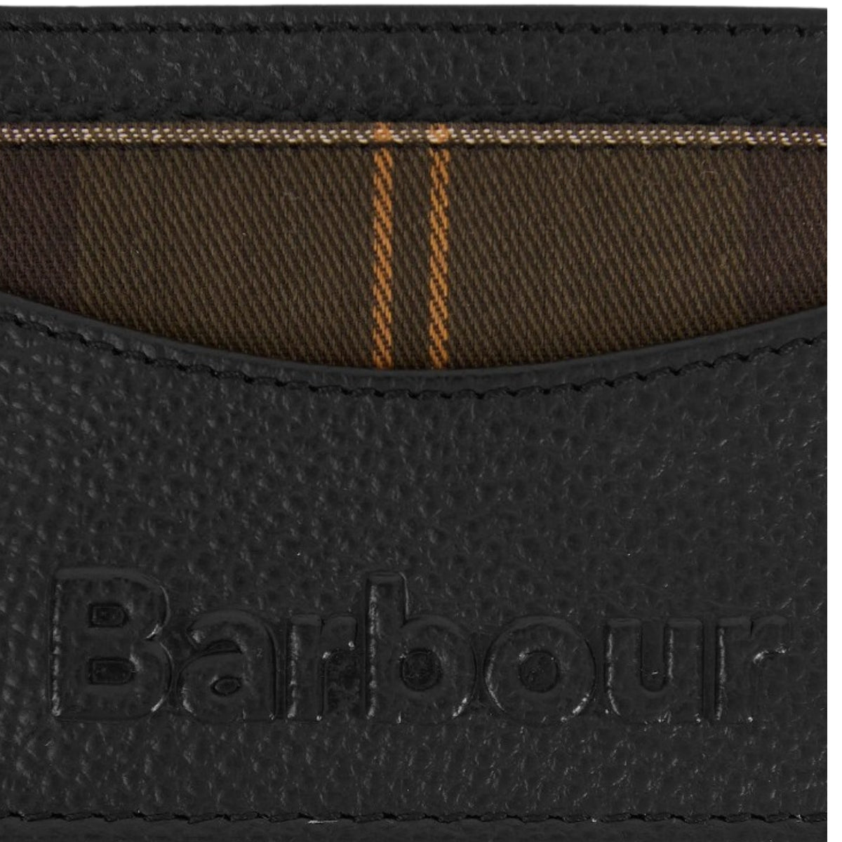Portacarte in pelle con finiture tartan - Black