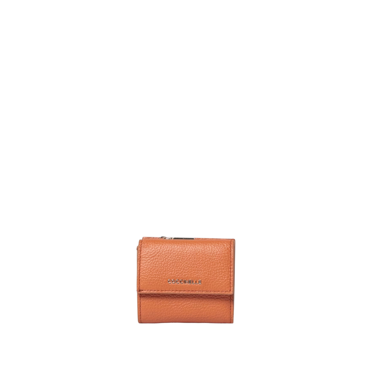 Mini portafoglio con patta linea Metallic - Cuoio