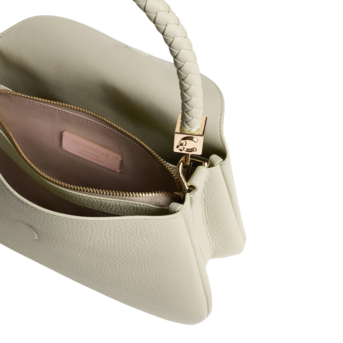 Borsa Tiggy con manico intrecciato removibile - Verde