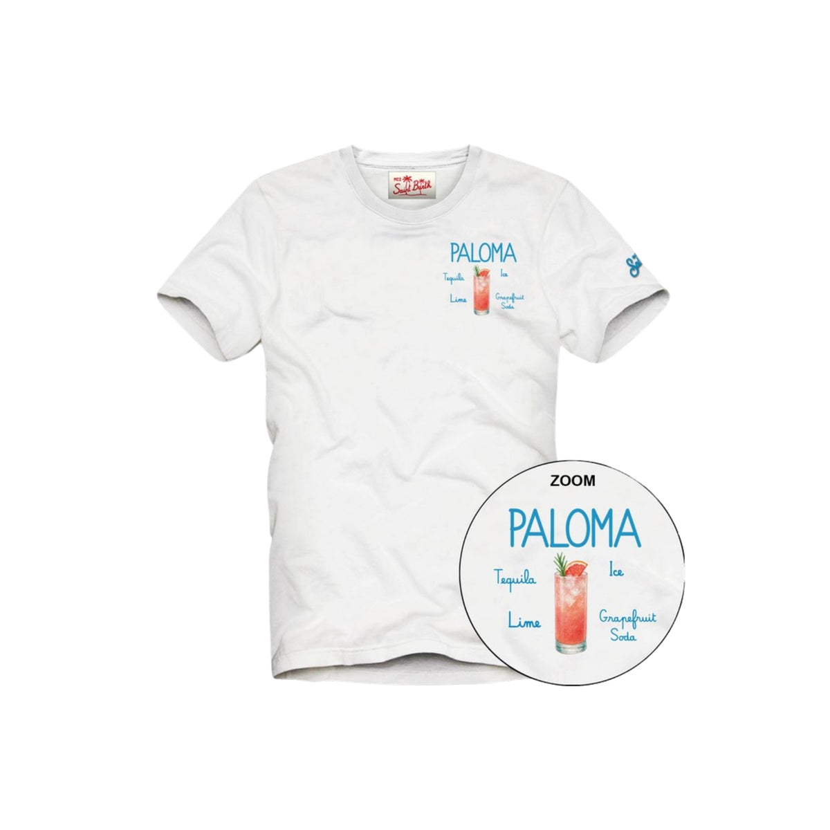 T-shirt Portofino con ricamo logo manica - Bianco
