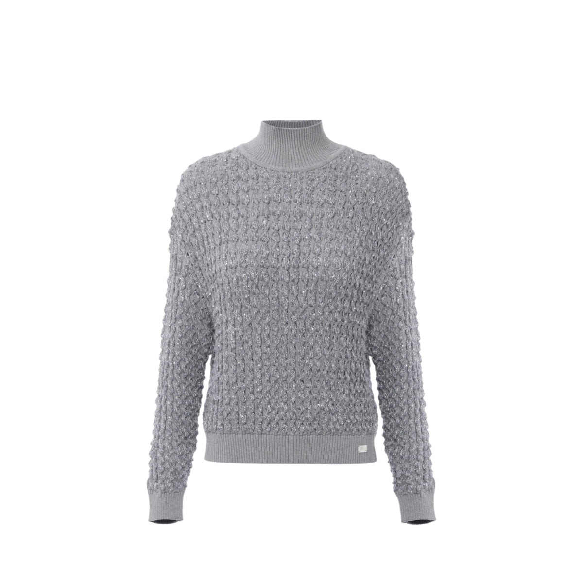 Maglia in bouclé con micro-paillettes - Grigio