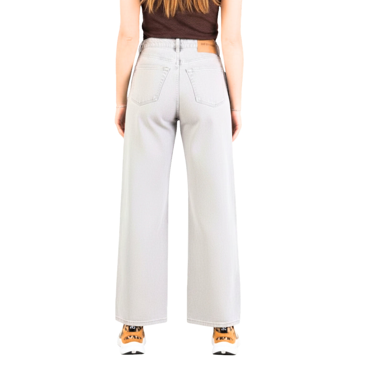 Jeans Selene a palazzo 5 tasche - Perla