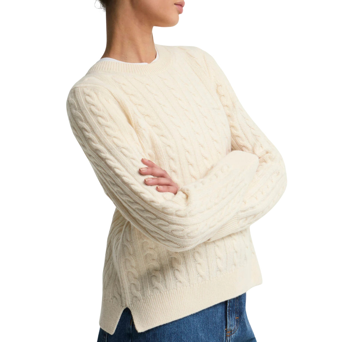 Maglione misto lana Ashdown con taglio morbido e lavorazione a trecce