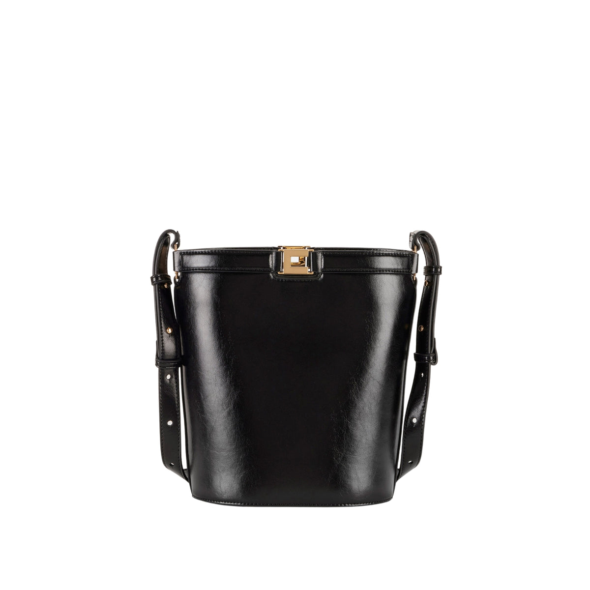 Borsa a secchiello con effetto Naplak - Nero
