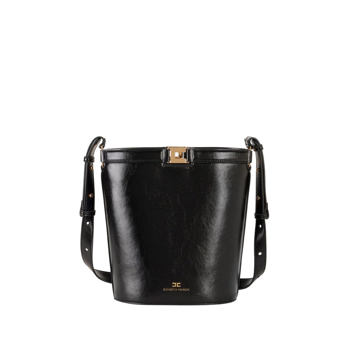 Borsa a secchiello con effetto Naplak - Nero